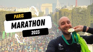 MARATHON DE PARIS 2023  3h02 WITH A GOPRO [upl. by Drain]