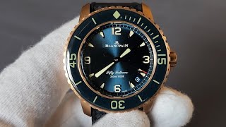 Blancpain Fifty Fathoms Automatique Red Gold Blue Dial 42mm [upl. by Sedaiuqlem]