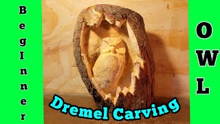 Beginner Dremel Carving an Owl in a deep nook amp Fixing a broken Dremel flex shaft Part 1 [upl. by Nwahsem]