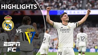 Real Madrid vs Cádiz  LALIGA Highlights  ESPN FC [upl. by Edualc]