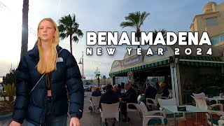 Benalmadena Spain New Year January 2024 Update Costa del Sol  Málaga 4K [upl. by Olivier218]