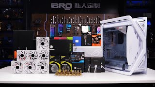 「BRO」4K Water Cooled PC Build ROG Hyperion GR701White With Ultra 285K  GR701华硕ROG创世神白色 pcbuild [upl. by Ttennaj]