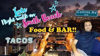 Walk Collins avenue at night Miami South Beach 🥰😄  USA Vlog 🇺🇸 [upl. by Letnahc]