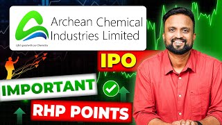 Archean Chemical IPO Important RHP Points  Money Purse IPO [upl. by Anirok]