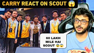 CARRYMINATI REACT ON SCOUT TEAM XSPARK WIN BGIS  TEAM XSPARK  SCOUT WIN TROPHY  SCOUT TROPHY 🏆 [upl. by Jacinthe]