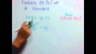 Trick 41 Finding 33 13 of a number [upl. by Irpak]