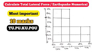 Total Lateral Force Numerical  Earthquake numerical  Most important Questions [upl. by Lacym916]