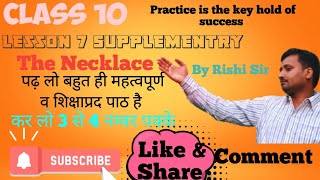 The Necklace Class 10 Supplementry By Rishi Sir [upl. by Nabroc]