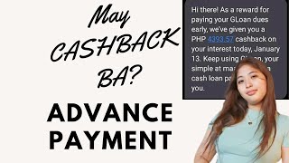 ADVANCE PAYMENT ON GGIVES AT GLOAN MAY CASHBACK BA [upl. by Akerdnahs]