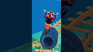 SPIDERMAN Motorbikes RACING Challenge 2  Can SpiderMan Beat This INSANE Bike Course shorts [upl. by Neomah203]