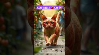 Cute Apple 🍎 Cat 😺 27 catvideos catlover cat apple shorts [upl. by Sinnylg]