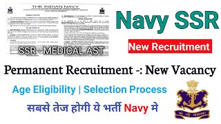 Indian Navy SSR Permanent New Recruitment Notification Out  Age amp Eligibility  SSR Medical Asst [upl. by Laing]