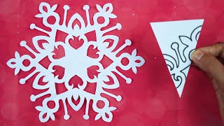 Paper Cutting Design For Christmas❄️ How to Make Snowflakes Out of Paper🎄 Video 20 [upl. by Anselma181]