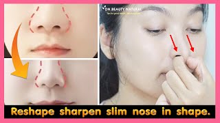 How to Reshape Sharpen and Slim down fat nose in shape No surgery  Nose exercise [upl. by Atoked]