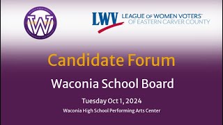 Waconia ISD 110 School Board Candidate Forum  October 1 2024 [upl. by Akiwak117]