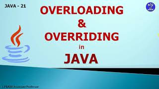 JAVA21OVERLOADING amp OVERRIDING METHODS [upl. by Haleak]