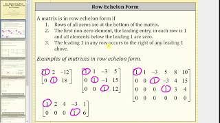 Row Echelon Form Pivot Positions Basic and Free Variables [upl. by Assadah]