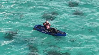 Kayak Fishing at Le Morne Fishing beach Mauritius 2024 [upl. by Tammara]