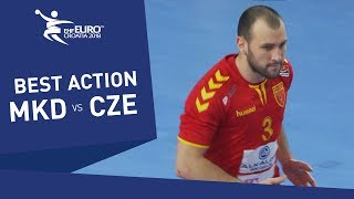 Manaskov with a rebound save  Mens EHF EURO 2018 [upl. by Caldwell]