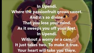 Upendi  Disney The Lion King 2  Lyrics [upl. by Ativ121]