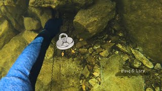 Première pêche à laimant EN APNÉE 🤿  Plage Stukely Parc National du Mont Orford [upl. by Adnawt]