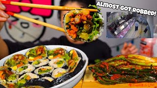 SPICIEST GREEN ONION KIMCHI IN THE WORLD  KOREAN KIMBAP l My inlaws almost got robbed l MUKBANG [upl. by Weitzman]