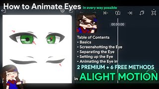 Every Way to Animate Eyes in Alight Motion  7 Free  2 Premium Methods [upl. by Nosirrag]