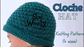 How to Knit a Cloche Hat 1920s Fashion Inspiration  Free Pattern  4 sizes So Woolly [upl. by Kistner]