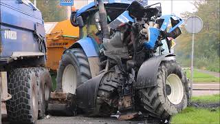 Tractor total loss na ernstig ongeluk Mozartlaan [upl. by Huai]