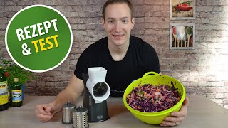 Rohkostsalat Rezept mit Rotkohl Kohlrabi Apfel amp Dressing  Lurch Trommelreibe im Test [upl. by Labotsirhc]