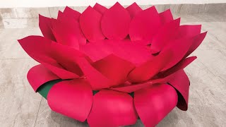 DIY Lotus FlowerGauri Ganapati Decoration IdeasGauri Stand LotusSansas Artistry [upl. by Chelsy]