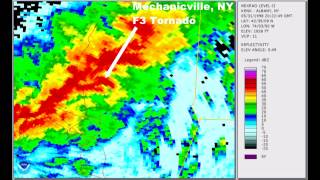 Northeast Tornado Outbreak Mechanicville NY F3 Tornado KENX Radar Reflectivity 53198 [upl. by Anneg258]