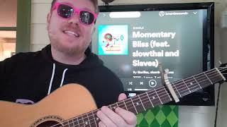 How To Play Momentary Bliss Gorillaz guitar slowthai Slaves easy guitar tutorial beginner [upl. by Etom]