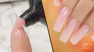 YN NAIL SCHOOL  HOW TO APPLY GEL OVER A TIP [upl. by Aihtnamas983]