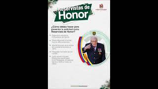 Como presentar la solicitud para ser Reservista de Honor del Ejército Nacional [upl. by Johannessen]