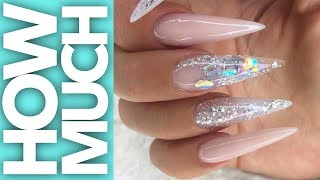 How Much  Sharp Acrylic Stilettos  Acrylic Nails [upl. by Ynetsed]