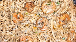 Creamy Shrimps Fettuccine Pasta  Creamy pasta  Pasta Recipes  Shrimps Recipes [upl. by Hamehseer]