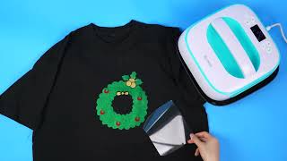 Christmas Wreath HTV Tshirt [upl. by Aelhsa]