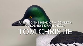 Painting a Common Goldeneye Drake Decoy Head [upl. by Uno202]