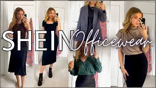 HUGE SHEIN WORKWEAR CLOTHES HAUL  work and office outfit inspiration autumn 2023 [upl. by Ylrebnik]