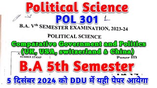 BA 5th semester political science pol 301  ba 5th semester political science paper 1  pol 301 [upl. by Aaron]