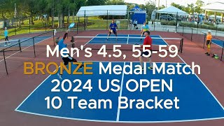 MENS 45 Age 5559 Bronze Medal Pickleball Match  US OPEN 2024 [upl. by Allegna]