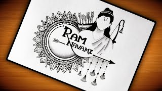 Jay shree Ram Navami drawingRam Navami mandala art easyRam Navami drawing VennilaYLCreations [upl. by Kalikow432]