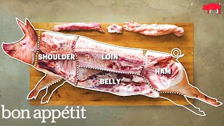 How to Butcher an Entire Pig Every Cut of Pork Explained  Handcrafted  Bon Appetit [upl. by Sivram]