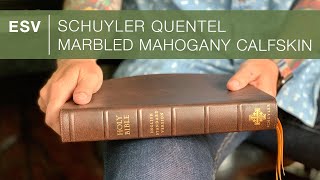 Schuyler ESV Quentel Marbled Mahogany Calfskin – Bible Review [upl. by Barnard]