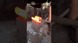 How to forge an iron block into the shape of a kitchen knife [upl. by Yates]