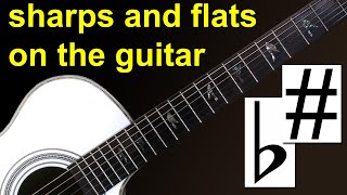 Sharps and flats on the guitar What are sharps and flats on a guitar guitar  and b [upl. by Halli]