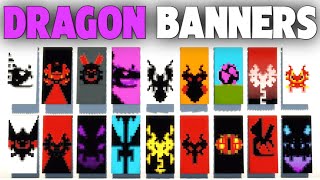 How to Make Dragon Banners in Minecraft  Java amp Bedrock  Minecraft Dragon Banners Design [upl. by Garbers]