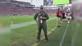 Macon pilot featured in flyover for GeorgiaFlorida rivalry matchup [upl. by Assiroc]