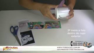 caneca de acrilico para foto para Personalizar  PD Brindes [upl. by Aitnic]